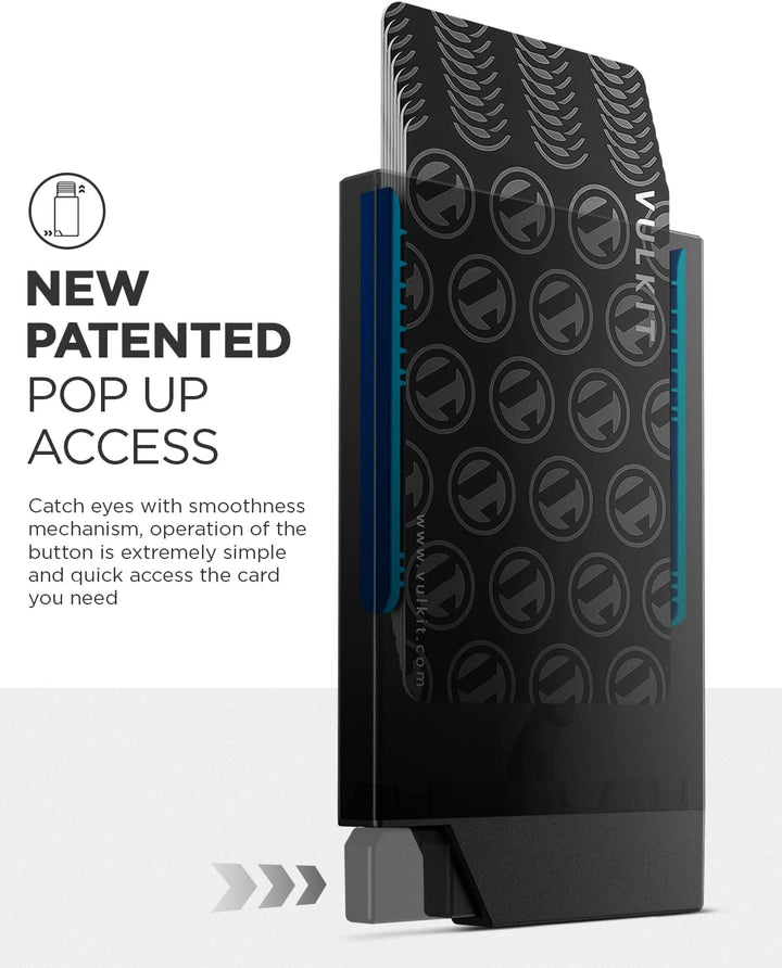 VULKIT Kartenetui Herren Metall Pop Up Kreditkartenetui Damen RFID Blocker Kartenhülle Slim Geldbörs