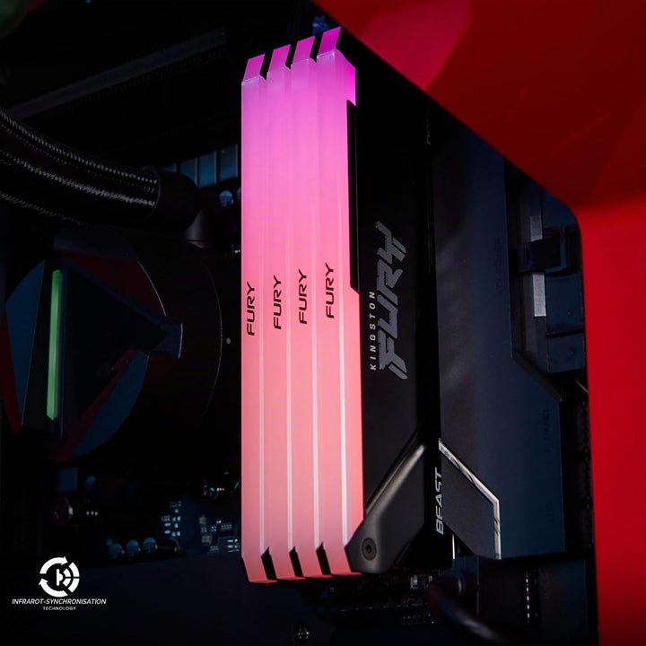 Kingston FURY Beast RGB 32GB 3200MT/s DDR4 CL16 DIMM (Kit mit 2) PC Arbeitsspeicher KF432C16BB12AK2/