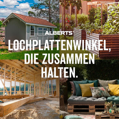 Alberts 846725 Lochplattenwinkel | sendzimirverzinkt | 60 x 60 x 40 mm | 50er Set 60 x 60 x 40 mm /