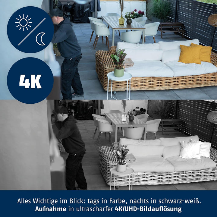 ABUS PPIC54520B WLAN SmartLook 4K Überwachungskamera Bewegungserkennung Push SD Schwarz Einzelstück,