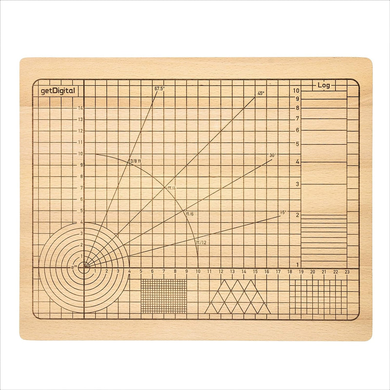 getDigital 11780 Schneidebrett Hochpräzision aus unbehandeltem Buchenholz mit Winkeln und geometrisc