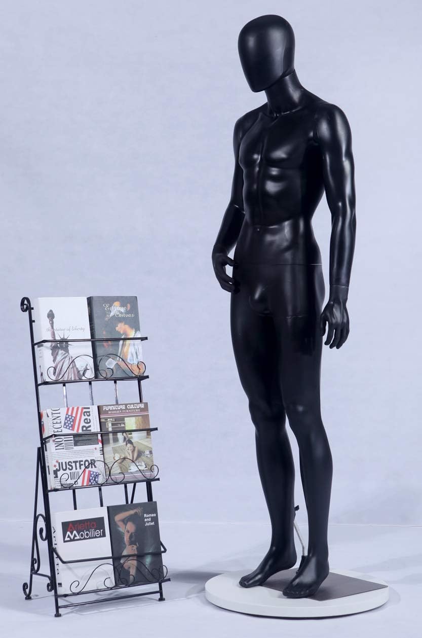 EurotonDisplay männliche Schaufensterpuppe schwarz MC-1Black beweglich matt schwarz Schaufensterpupp