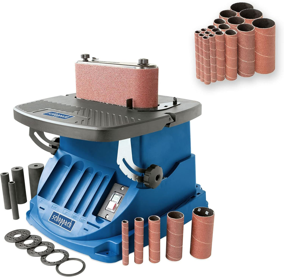 Scheppach oszillierender Spindelschleifer OSM600 + 18 tlg. Schleifhülsenset (Körnung 120) | 450W, ne