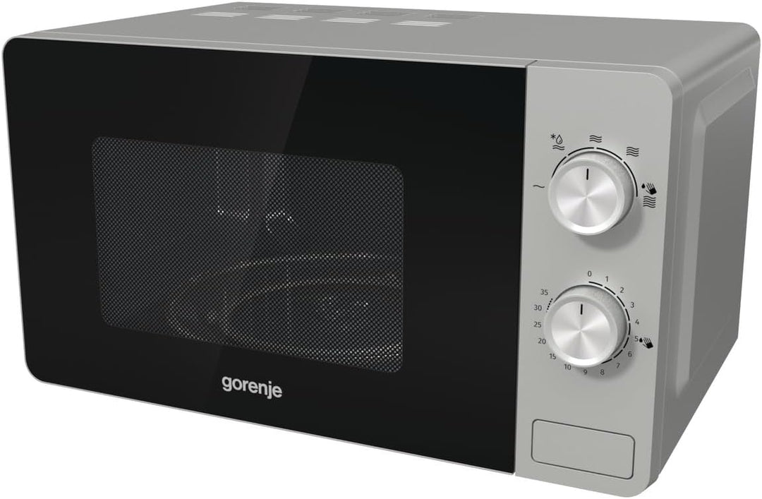 Gorenje MO20E1S Mikrowelle / 800 W, Schwarz, Edelstahl. Inox - Look ‎20 Liter Essential Line, Inox -