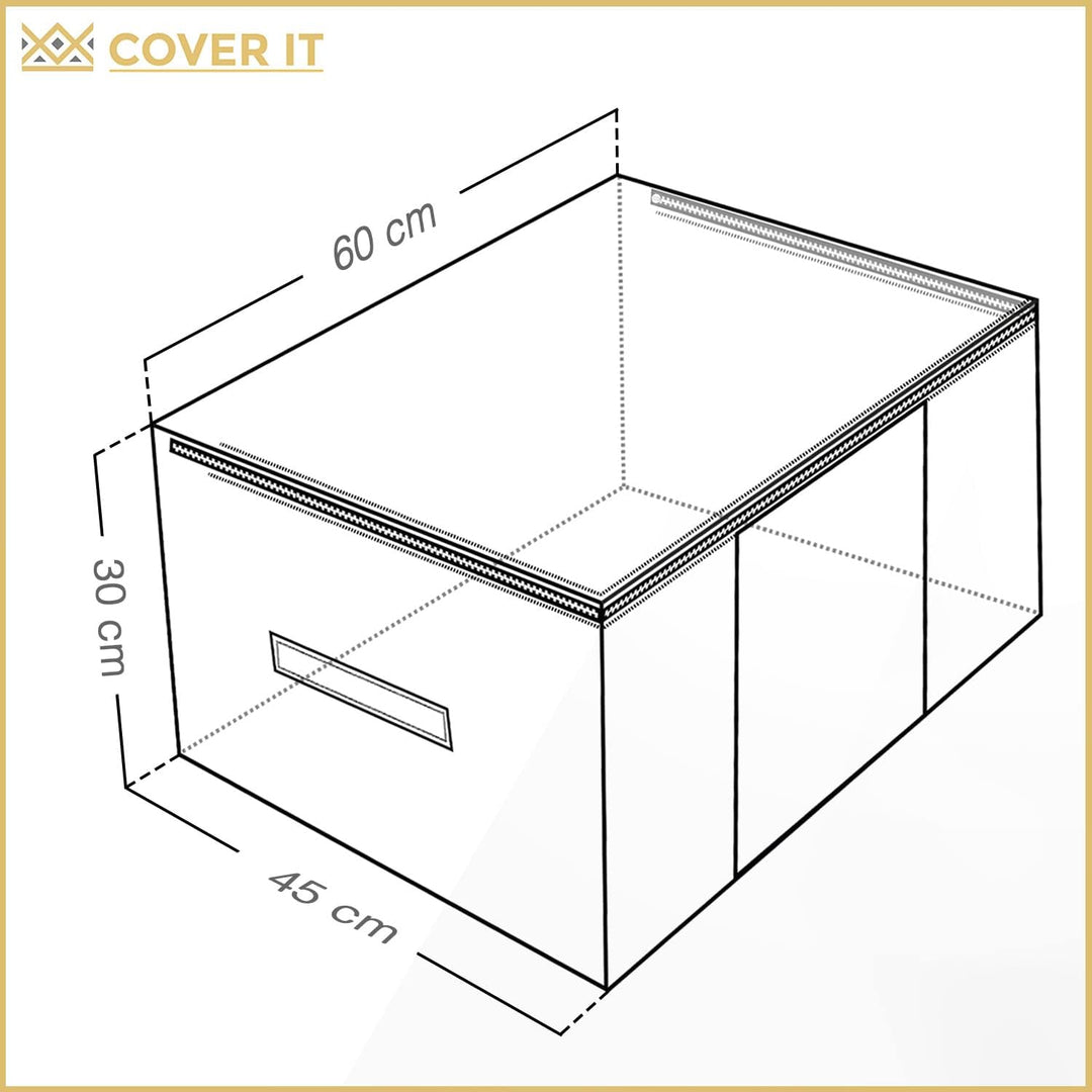 COVER IT Unterbett Aufbewahrungsbox - Kleiderschrank Organizer für Bettdecken Beige 60x45x30cm - 2 S