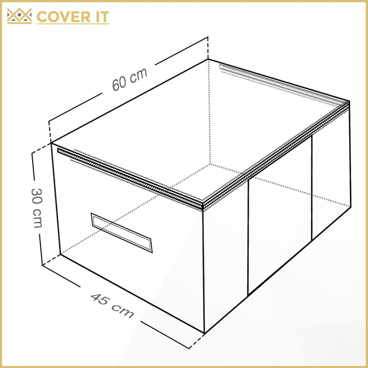 COVER IT Unterbett Aufbewahrungsbox - Kleiderschrank Organizer für Bettdecken Beige 60x45x30cm - 2 S