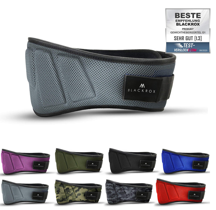 BLACKROX Gewichthebergürtel G1 Vergleichssieger Trainingsgürtel Fitness Gürtel Krafttraining bodybui