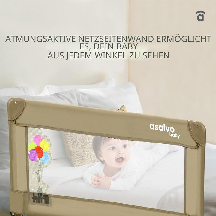 ASALVO 11824 Bettgitter, 90 X 143.50 cm, grau, Grau