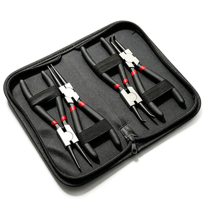 4 Stück Sprengringzangen Set, 180mm Seegeringzange Set, Sicherungsringzangen, Segeringen Zangen Sets