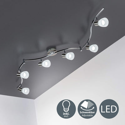 B.K.Licht - LED Deckenlampe schwenkbar, warmweisse Lichtfarbe, E14 Fassung, LED Deckenleuchte, LED L