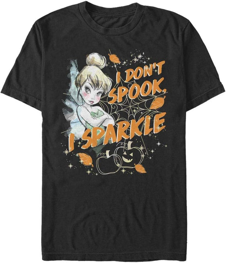 Disney Unisex Peter Pan Sparkle Not Spook Organic Short Sleeve T-shirt XL Schwarz, XL Schwarz
