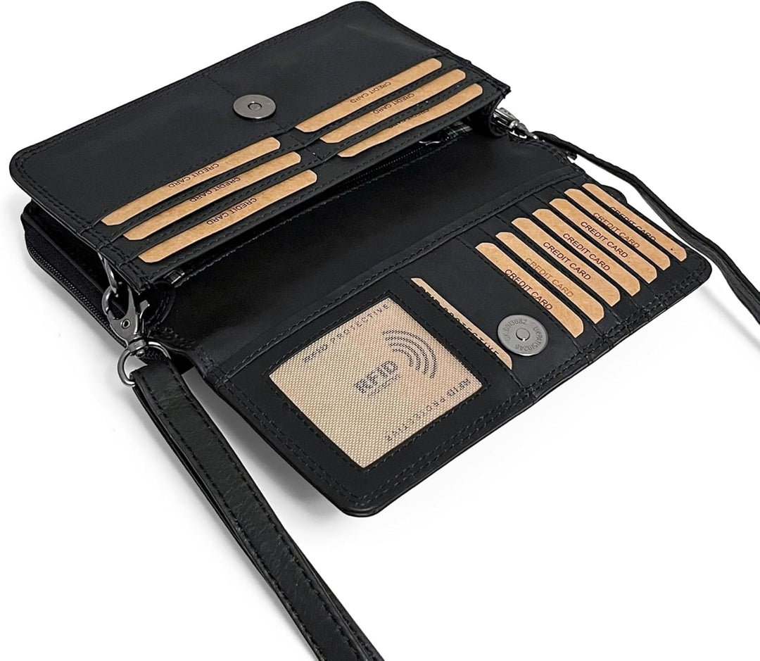 Benthill Reisebrieftasche XXL Echt-Leder - Kleine Umhängetasche aus echtem Leder - Travel Dokumenten