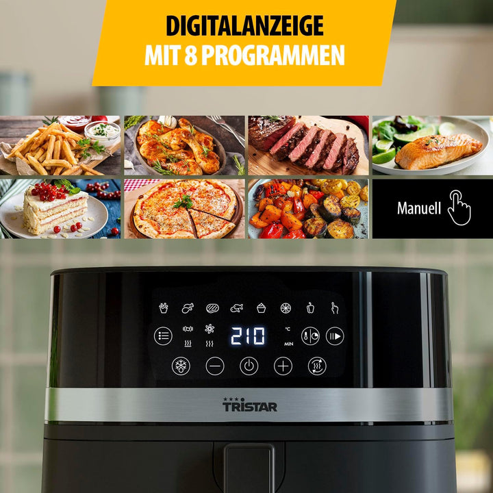Tristar Digital Heissluftfritteuse, 8L Kapazität, 2000W, LED-Touchscreen, 7 Programme + Manuell, Vor