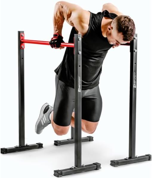HS HOP-SPORT Dipstation Dip Ständer HS-D011 Dipper Station Klimmzug Barren Rack, Farbe: Schwarz
