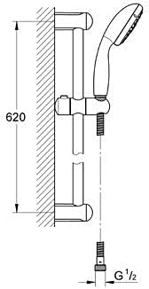 GROHE Tempesta 100 | Brausen & Duschsysteme - Brausestangenset, 3 Strahlarten | chrom | 27644001 Zei