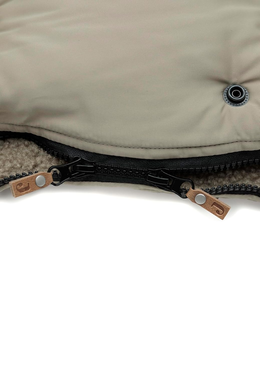 Jollein Fusssack Olive Green - Für Buggy und Kinderwagen - Für 3-Punkt- und 5-Punkt-Gurt - Mit Teddy