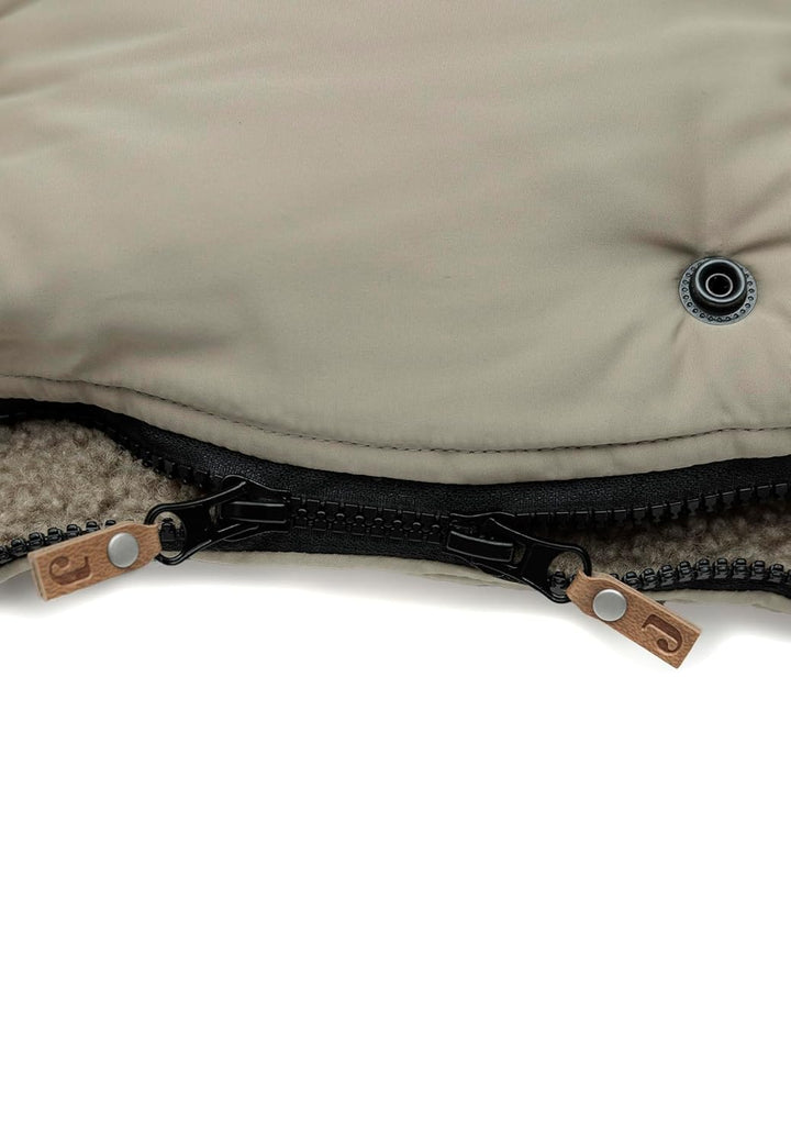 Jollein Fusssack Olive Green - Für Buggy und Kinderwagen - Für 3-Punkt- und 5-Punkt-Gurt - Mit Teddy