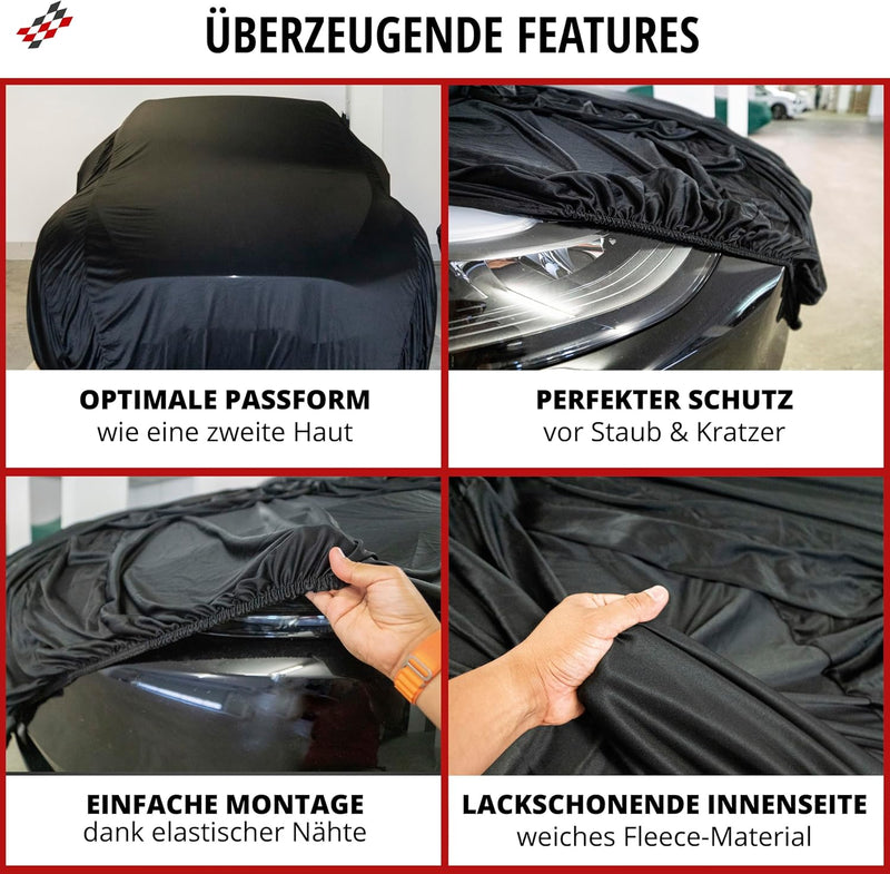 Walser Abdeckung Auto Indoor Stretch Basic, Autoabdeckung Winter, staubdichte Autogarage Abdeckung,