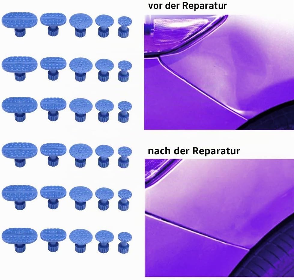Keenso Auto Karosserie Dellenreparatur Saugnapf Set, 30 Stk Auto Dellenentferner Ausbeulen Saugnapf