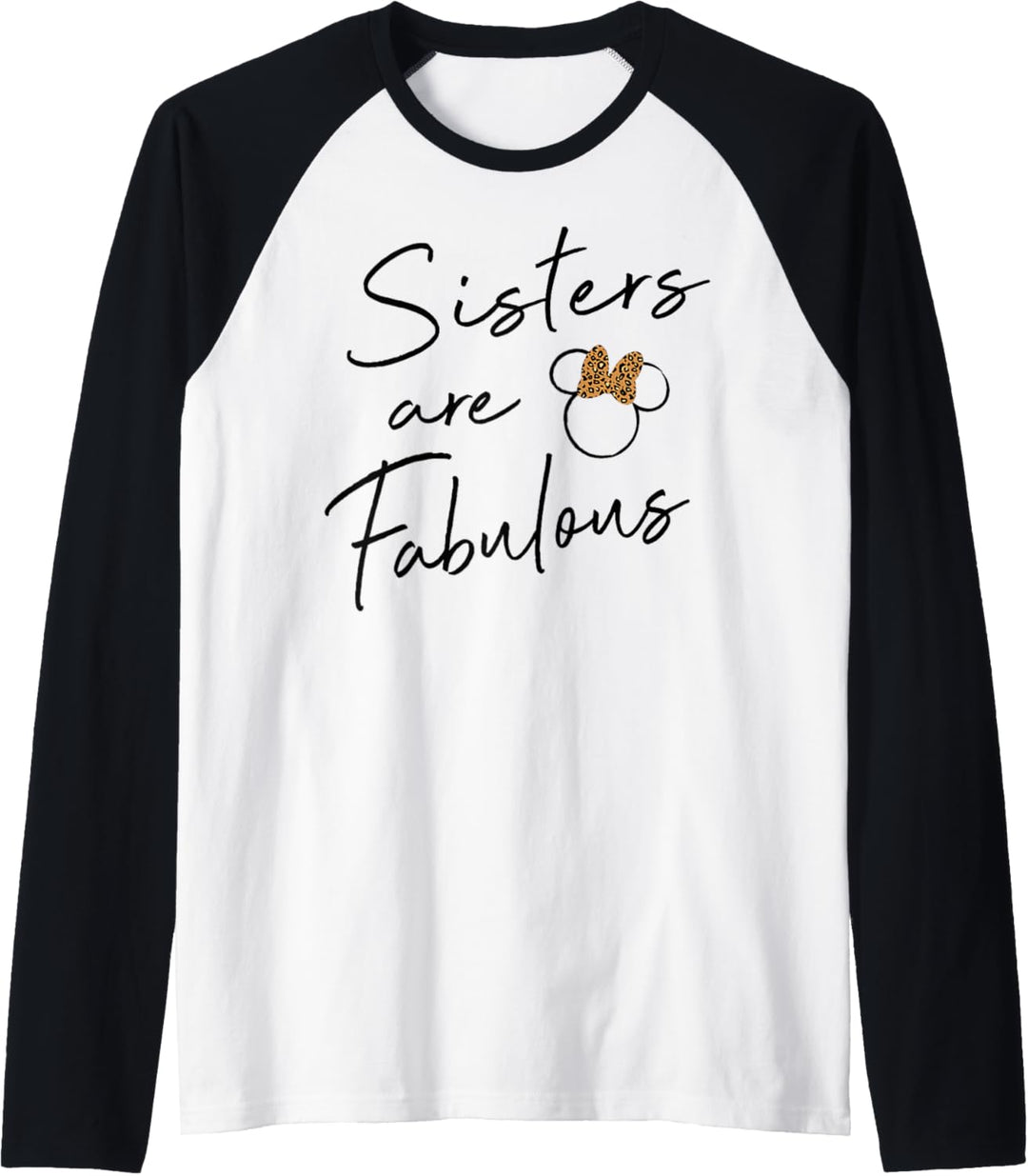 Disney Minnie Mouse Sisters Are Fabulous Cheetah Print Schleife Raglan