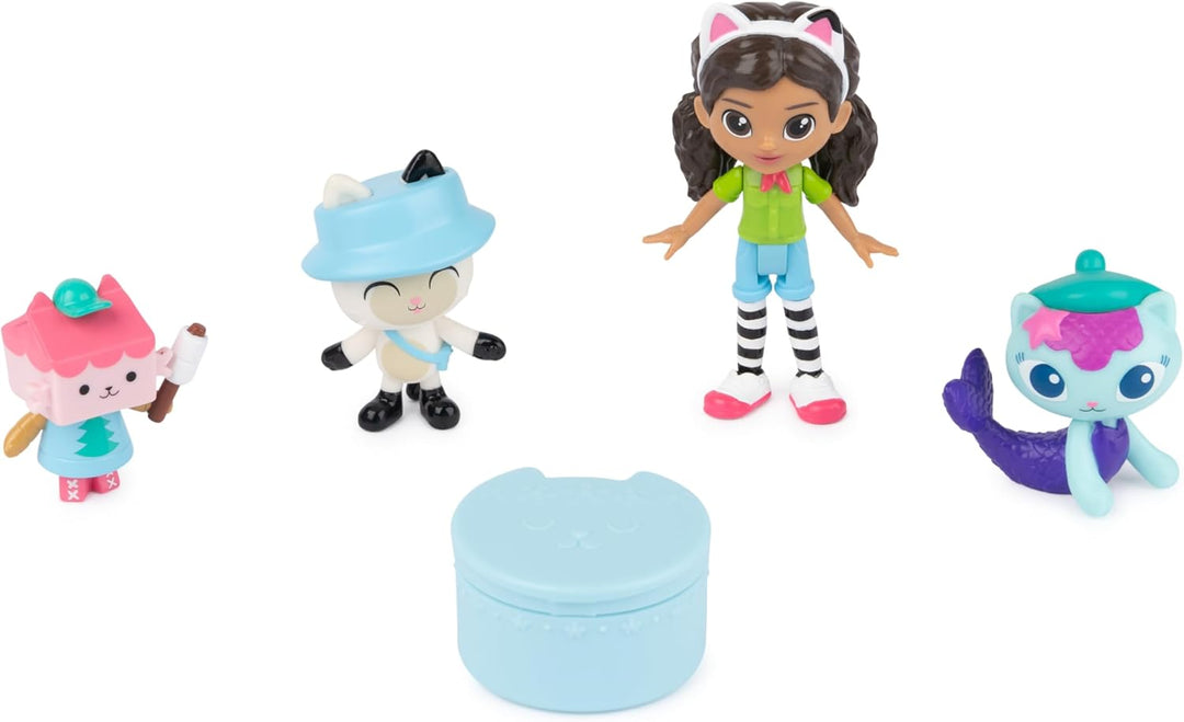 Gabby's Dollhouse, Camping Figuren Set, Gabby mit Panda Pfötchen, Baby Box und Meerkätzchen sowie 1