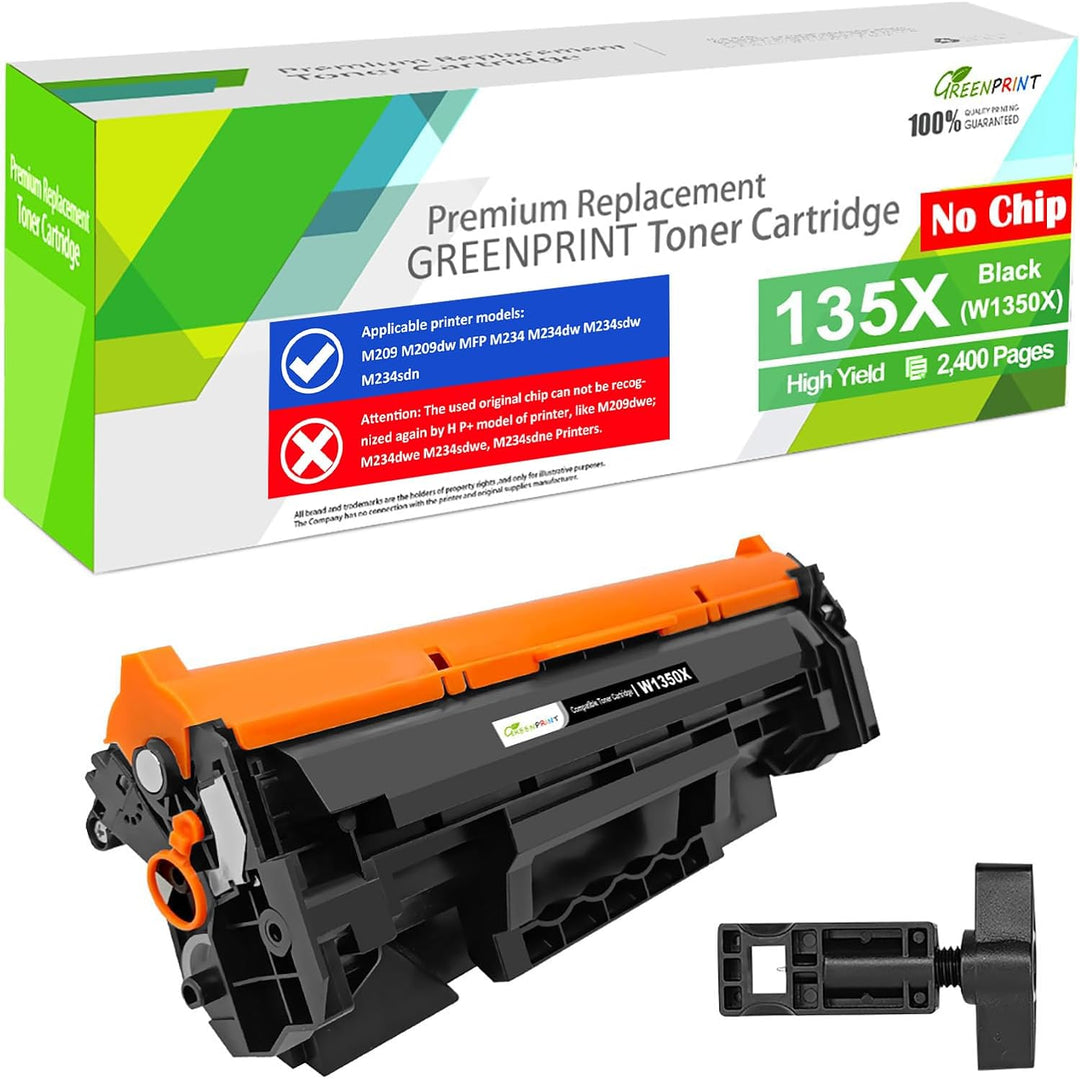 GREENPRINT [KEIN CHIP, mit Spezialwerkzeug] 135X W1350X (135A W1350A) Kompatible Tonerkartusche Schw