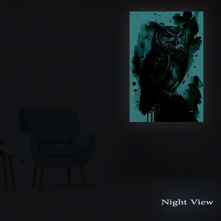Startonight Leinwand Wandkunst – Bunte Aquarell Eule – Kunstwerk Fertig zum Aufhängen für Wohnzimmer