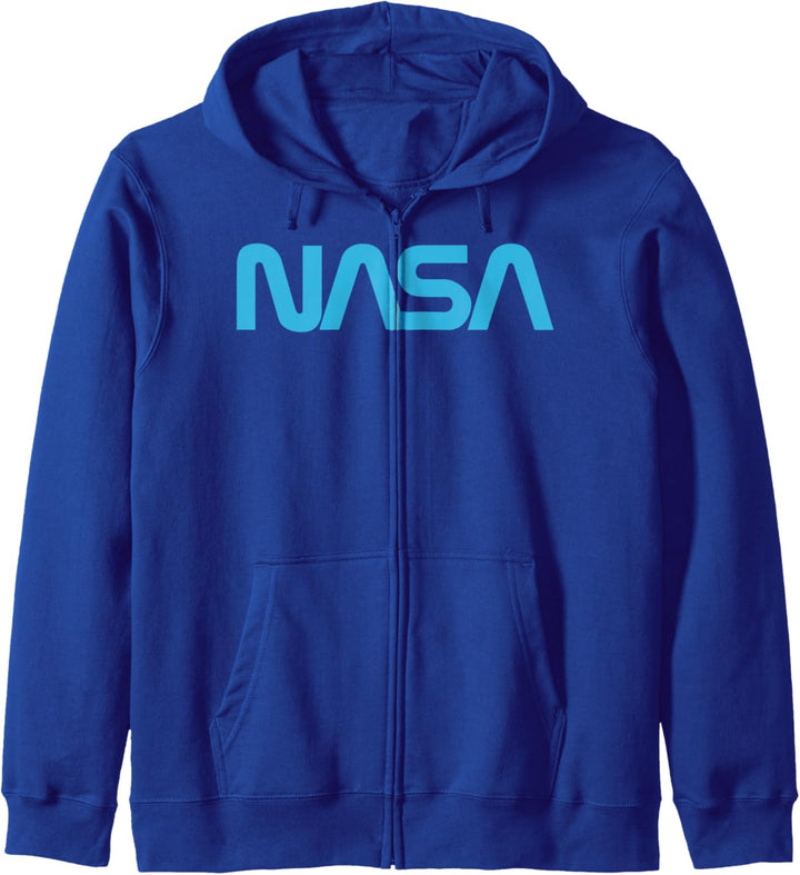 NASA Simple Bold Blue Connected Logo Kapuzenjacke