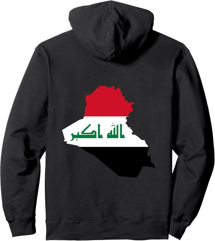 Umriss des Landes Irak auf der Flagge Pullover Hoodie