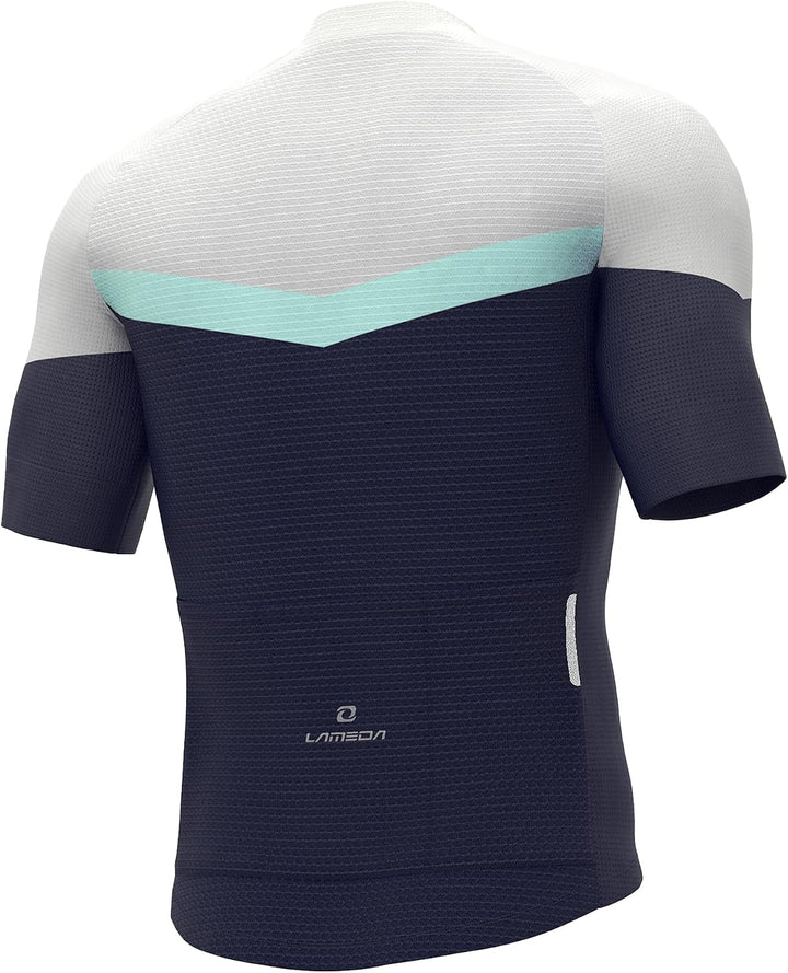 LAMEDA Kurzarm-Radtrikot Herren Atmungsaktiv Schnell Trocknend Hautfreundlich Ideal für Radsport, Fi