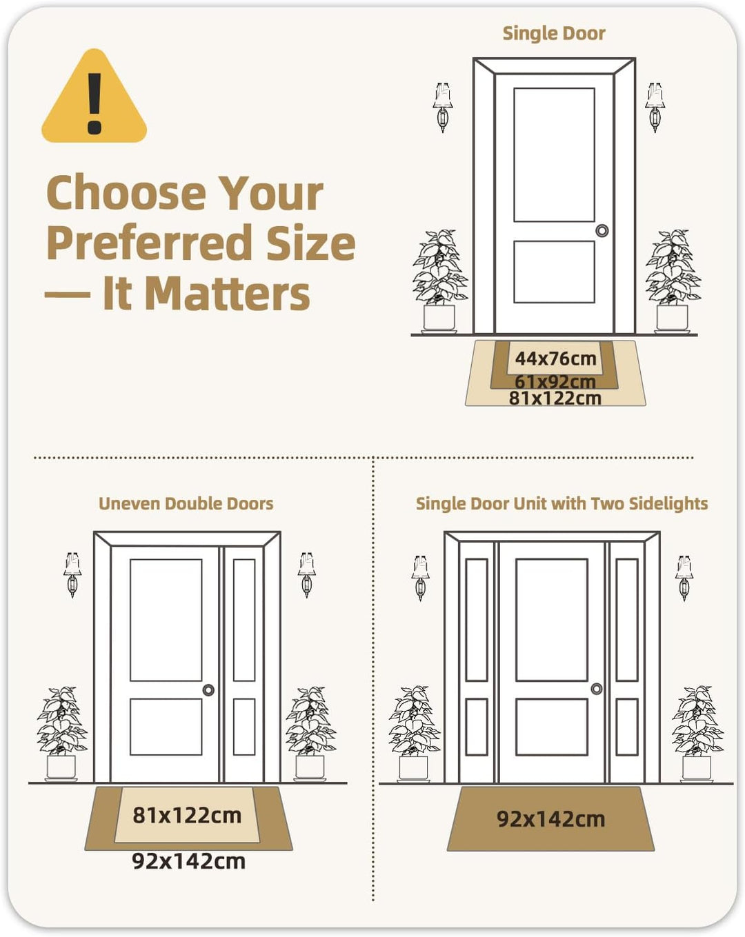 COLOR&GEOMETRY Dünn Fussmatte Innen, 44 x 76 cm, Schmutzfangmatte Innen, Teppiche für den Eingangsbe