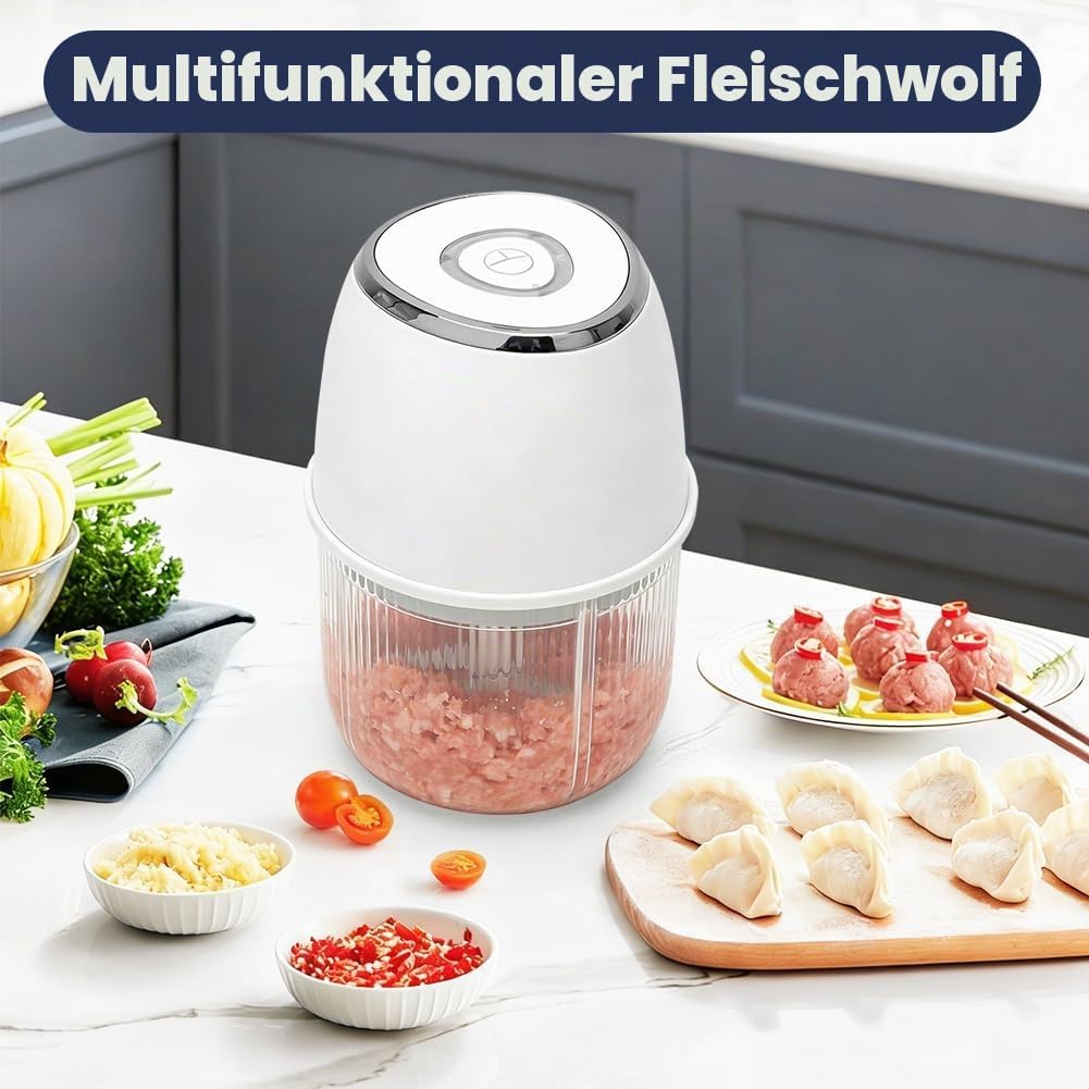 Tragbarer Mini-Zerkleinerer,Mixer Küche, Gemüsezerkleinerer Zwiebelschneider mit USB-Anschluss, Univ