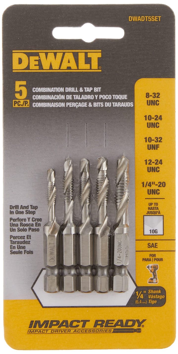 DEWALT Bohrergewindebohrer-Set, 5-teilig (DWADT5SET)