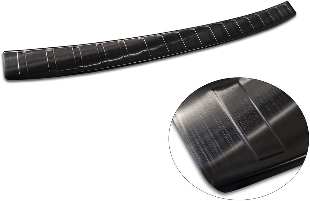 Avisa Schwarz Edelstahl Heckstossstangenschutz kompatibel mit Peugeot 308 III SW 2021- 'Ribs'