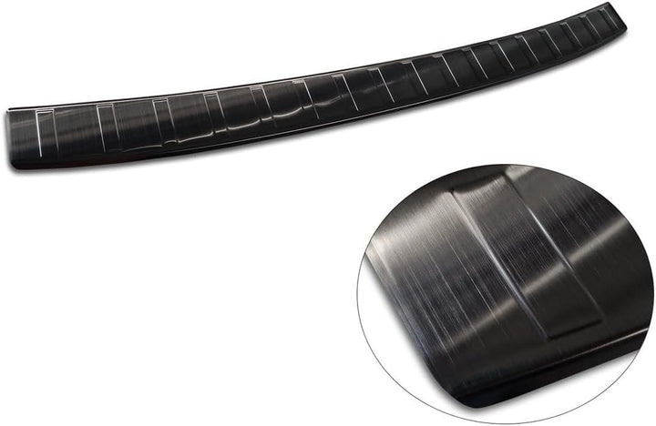 Avisa Schwarz Edelstahl Heckstossstangenschutz kompatibel mit Peugeot 308 III SW 2021- 'Ribs'