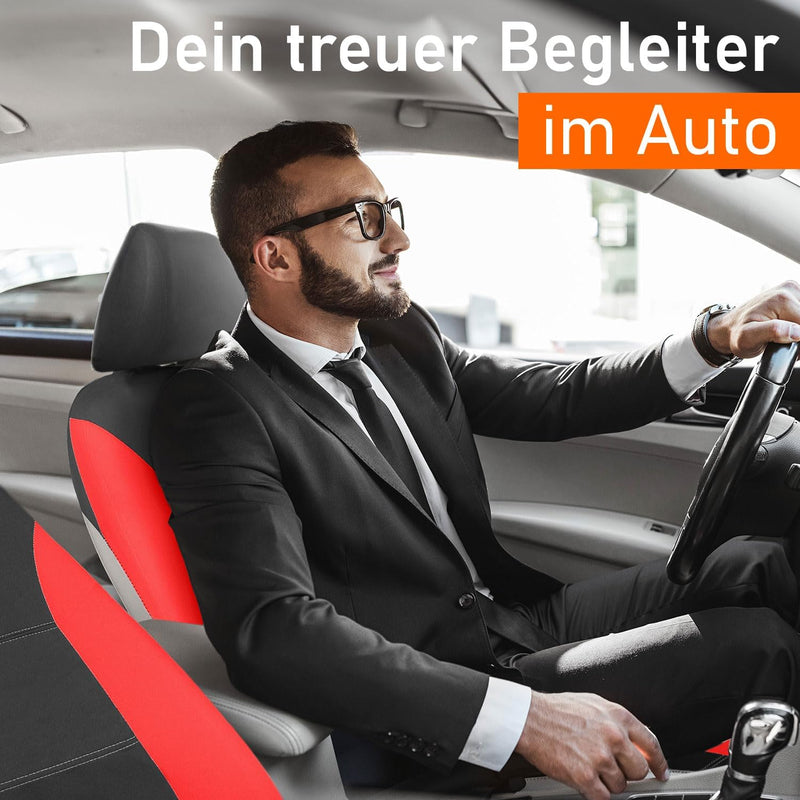 Upgrade4cars Autositzbezüge Set für die Vordersitze | Auto-Schonbezüge Universal in Rot | Autositzbe