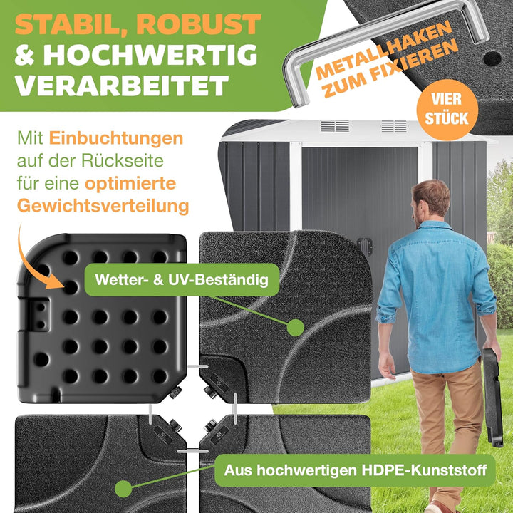 KESSER® Sonnenschirmständer 4-teilig Schirmgewicht Schirmständer für Ampelschirm Bodenkreuz 60 Liter