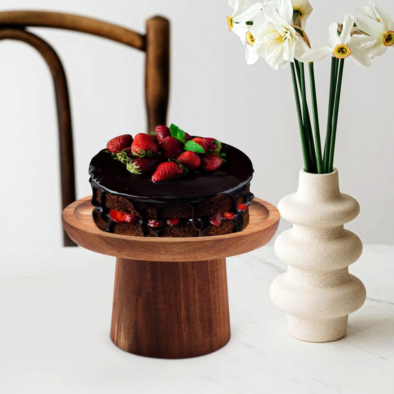 Tortenplatte Footed Cake Stand Dessert Servierplatte Kuchen- Server Natürliche Cupcake- Platte Dekor