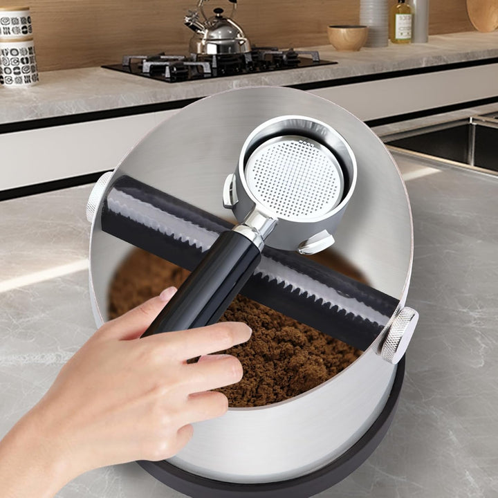 Abklopfbehälter für Siebträger, Edelstahl Kaffeesatz Abschlagbehälter, Kaffee Knock,Kaffeesatz Absch