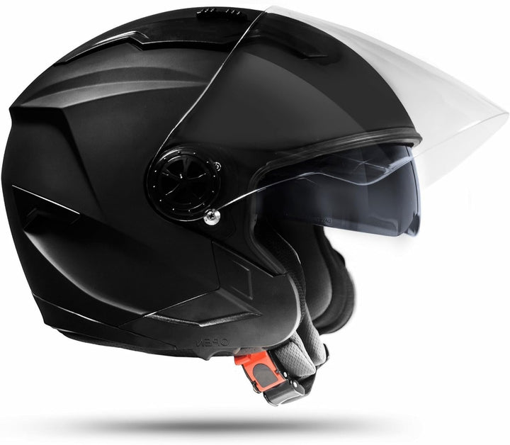 ATO-Moto Jet Helm LA Street Motorradhelm mit Doppelvisier System Integrierte Visiermechanik 4 Punkt