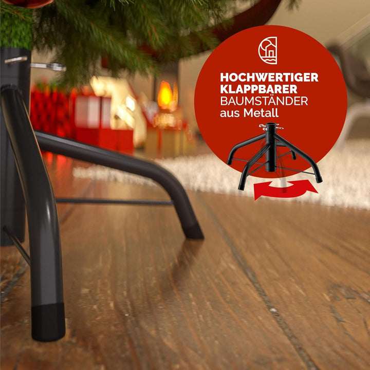 CASARIA® Weihnachtsbaum künstlich 150cm dichte Spitzen schneller Aufbau Metallständer naturgetreu sc