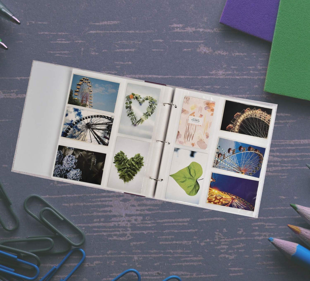 ARPAN Fotoalbum mit grossen Einstecktaschen, 3er-Ringbindung, Deckel im Slogan-Kunststil, für 500 Fo