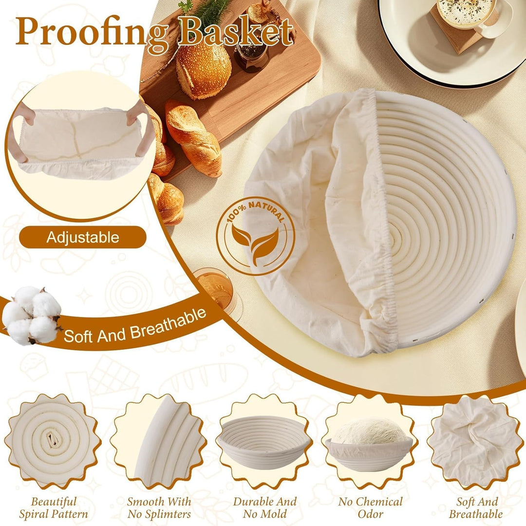 Sauerteig Starter Set, Gärkorb Brot Set, Komplettset Brot Backen Zubehör, Geschenk für Anfänger und