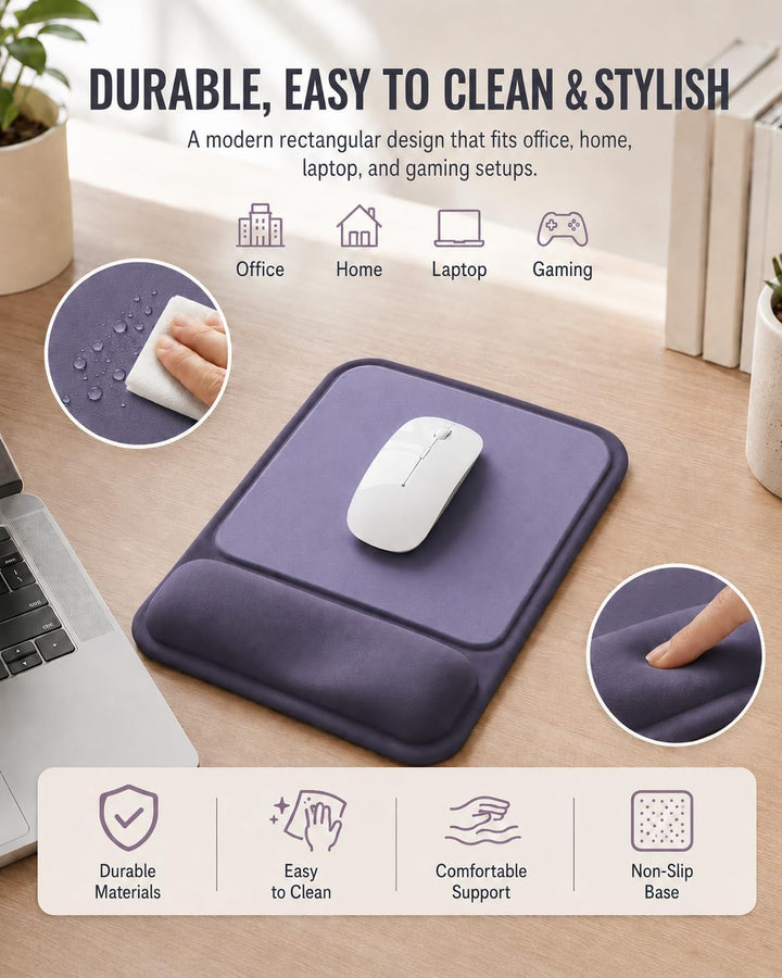 Mauspad mit gelkissen Handgelenkauflage,mousepad ergonomisch Vertieftes Anti-Druck Design, Rutschfes