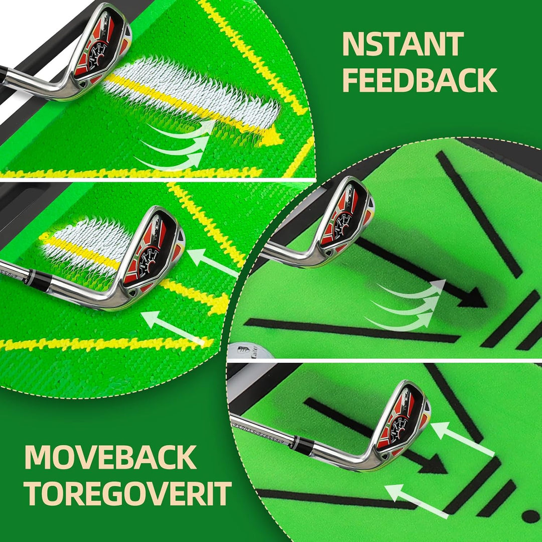 BRICH Premium Golf Putting Matte 2-Teilig Austauschbare Übungsmatte mit Rutschfester Gummibasis für