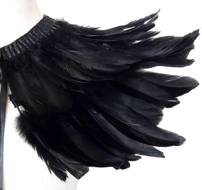 keland Gothic Feder Achselzucken Schal Poncho Halloween Party Kostüm Epauletten Fliege Krawatte Krag
