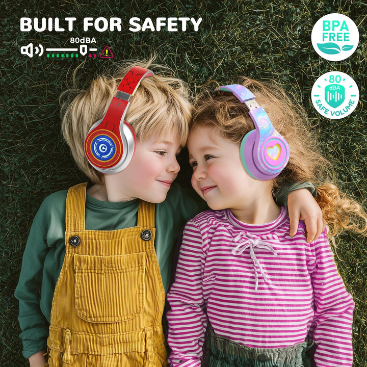iClever Noise Cancelling Bluetooth Kopfhörer Kinder, LED-Beleuchtung, Bluetooth 6.0, Type-C-Schnella