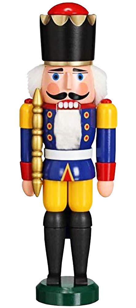 Seiffener Volkskunst Nussknacker König blau | Nussknacker Figur gross Höhe 29 cm | Weihnachtsdeko Fi