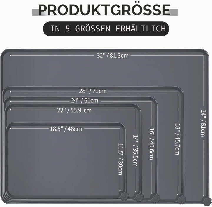 Reopet Hunde- und Katzennapfmatte, wasserdichtes, rutschfestes Silikon, Haustierfuttermatte 71 x 45