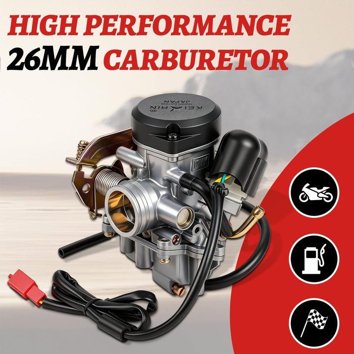 JFG RACING 26 mm CVK26 Vergaser Ersatz für ATV Scooter GY6 150 cc 200 cc 250 cc Motorrad Roller cvk2
